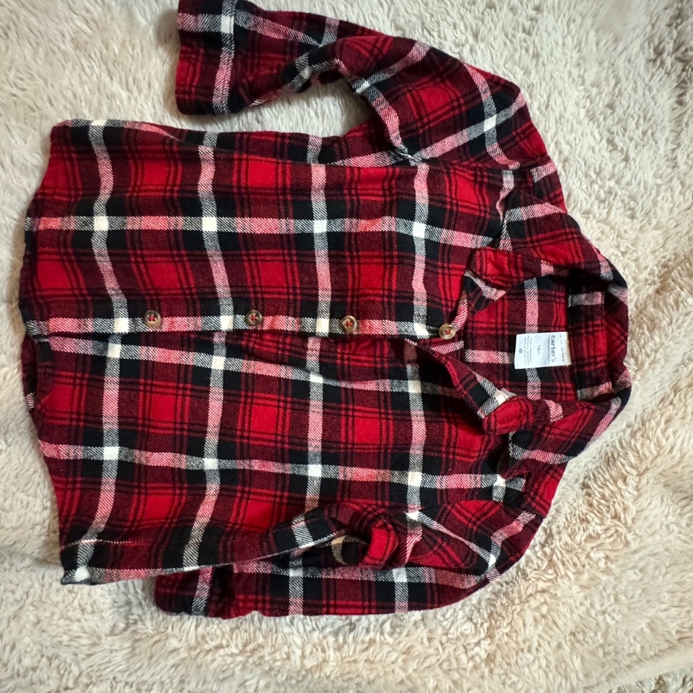 Carter's Red Plaid Button Down Shirt
